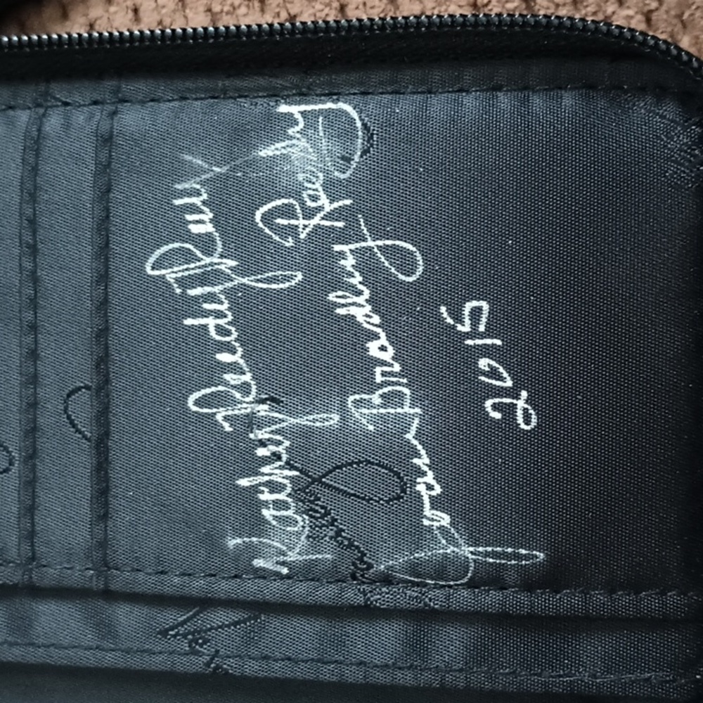 Vera Bradley Wristlet Wallet Hipster Bag HAND SIGNED Black Crossbody